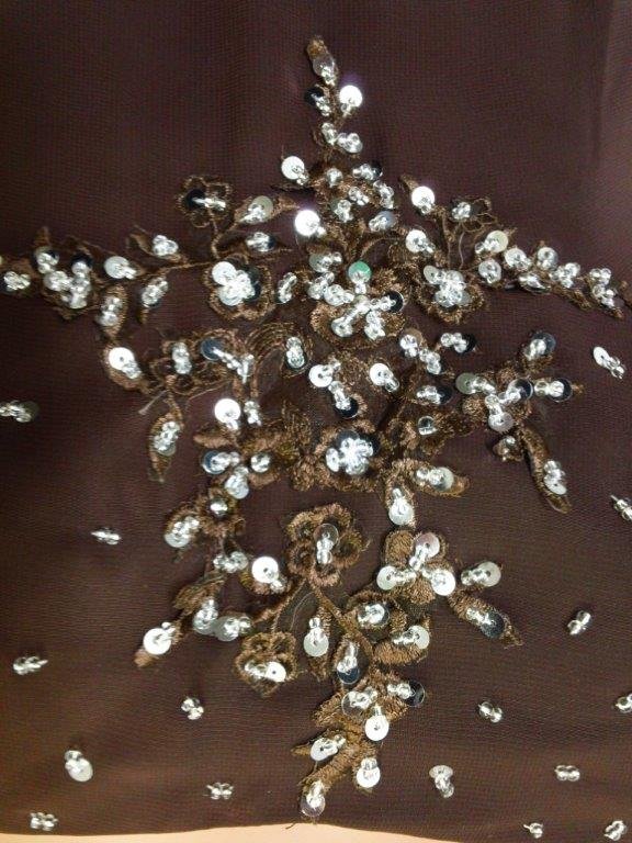 embellished brown wedding gown